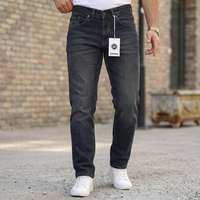 Jeans de Hombre Slim Fit Rectos, Ecológicos, Vintage, Casuales, Elásticos, de Cintura Media, de Mezclilla Gruesa, con Parches y Efecto Desgastado