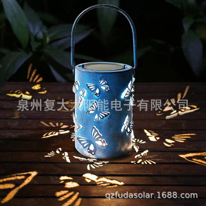 Solar Butterfly Lantern Led Metal Hanging Light Outdoor Garden Decor <b>6V</b> Mono Si Solar Cell With <b>Battery</b> Included - Product Image 2
