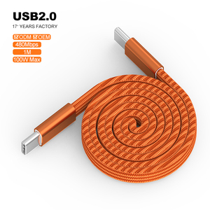 <span class=keywords><strong>Cable</strong></span> Magnético Plano de Transferencia de Datos USB Tipo-C de 100 W y Carga Súper Rápida de 5 A, con Cubierta de Nailon Magnética PD para Carga de Computadora/Teléfono - Product Image 1