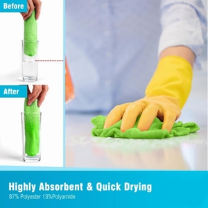 Chiffon de <span class=keywords><strong>nettoyage</strong></span> en microfibre de polyamide de luxe, réutilisable, sans peluches, multi-usages <span class=keywords><strong>pour</strong></span> la cuisine, la maison et la voiture, vert - Product Image 5