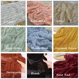 Chemin <span class=keywords><strong>de</strong></span> Table en <span class=keywords><strong>gaze</strong></span> froissée pour fête <span class=keywords><strong>de</strong></span> mariage, décor d'anniversaire, chemin <span class=keywords><strong>de</strong></span> table en tissu <span class=keywords><strong>de</strong></span> fromage avec serviettes assorties - Product Image 5