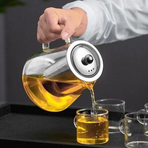 Set da Tè <span class=keywords><strong>con</strong></span> Teiera in Vetro Borosilicato Resistente al Calore, Design Classico, Fatto a Mano, <span class=keywords><strong>con</strong></span> <span class=keywords><strong>Infusore</strong></span> - Product Image 3