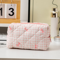 Nouvelle Pochette de Rangement Matelassée Florale pour Rouge à Lèvres, Organisateur Cosmétique pour Femme, Sac pour Écouteurs et Câbles de Données, Portefeuille et Trousse de Maquillage