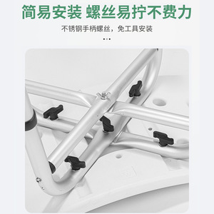 <b>Bath</b> Stool Large Square Type Non Slip Aluminum Alloy Toilet <b>Seat</b> With Side Handles For Maternity And Elderly Use - Product Image 3