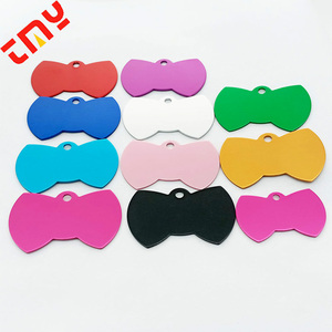 Etiqueta de <span class=keywords><strong>perro</strong></span> con impresión de Metal, colgante personalizado, negro, plata, dorado, aluminio, forma de lazo, etiqueta de <span class=keywords><strong>perro</strong></span> en blanco, <span class=keywords><strong>barato</strong></span> - Product Image 2