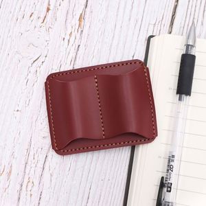 Porte-stylos double en cuir PU RTS pour carnet, journal, avec boucle pour stylo, clip métallique, cadeau promotionnel, organiseur de crayons anti-perte - Product Image 4