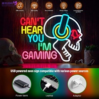 Insegna al Neon per Gaming, Luce LED a Forma di Teschio per Gamer, Illuminazione USB Luminosa, Insegna al Neon Personalizzata per Sala Giochi, Man Cave, Bar e Arredamento Casa