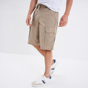 <b>Mens</b> Cotton Cargo <b>Shorts</b> Drawstring <b>Knee</b> <b>Length</b> Summer Lightweight Quick Dry Breathable Plus Size Available Beach Casual Wear - Product Image 2