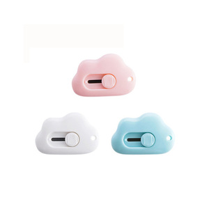 Cloud Shape Mini <b>Craft</b> <b>Knife</b> Portable Utility <b>Knife</b> For Students Office Unpacking Packages Matte Pink Blue White Colors - Product Image 4
