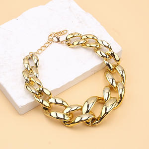 Gold Geometric Chunky Chain <b>Necklace</b> Zinc Alloy Party Fashion <b>Statement</b> Jewelry Single Layer Punk Trend - Product Image 4