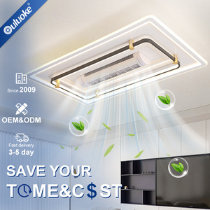 Nhà máy trực tiếp giá trong nhà phòng khách phòng ngủ Dimmable Bladeless Acrylic LED quạt trần ánh sáng với điều khiển từ xa - Product Image 1
