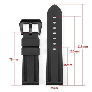 Bracelet de montre universel en silicone avec fermoir en acier inoxydable, vente en gros d'usine, 20mm 22mm 24mm 26mm - Product Image 3
