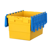 Caisses de rangement réutilisables en PP avec couvercles à charnières solides, empilables, robustes, pour déménagement, maison, garage et usage commercial