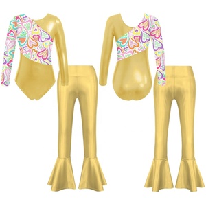 Maillot de Baile de Salón para Niñas de 6 a 14 Años con Pantalones Acampanados, para Gimnasia, Entrenamiento, Danza Contemporánea, Danza Estándar y Competencia - Product Image 2