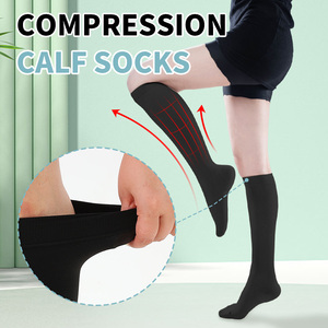 Chaussettes de compression médicale OEM/ODM 15-20 mmHg avec manchette antidérapante, logo personnalisé, respirantes, de soutien, hauteur genou, antibactériennes - Product Image 2