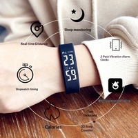 Gelang Pintar Digital Tahan Air Jam Alarm Getaran Senyap 3BAR Tahan Air Jam Tangan Elektronik Olahraga Lari Pelajar Pria