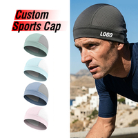 Gorra de malla transpirable con logo personalizado, ligera, de secado rápido, deportiva, para hombre y mujer, gorro de ciclismo refrescante, gorro tipo bandana para casco.