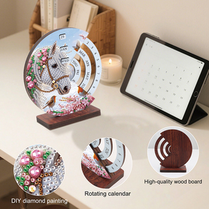 2026 calendrier diamant peinture Kit joli <span class=keywords><strong>cheval</strong></span> bricolage 5d diamant Art calendriers de bureau ornements en bois uniques - Product Image 5
