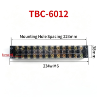 Bloc de bornes fixe en cuivre TBC-6004 TB-604 60A 4P, connecteur de fil ignifuge