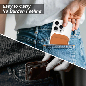 RFID blocco logo personalizzato sottile minimalista in pelle Pu titolare della carta magnete <span class=keywords><strong>porta</strong></span> carte magsafe portafoglio con supporto - Product Image 6