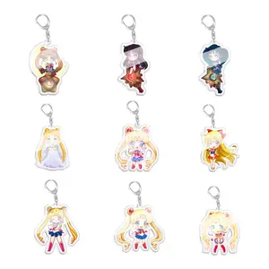 Großhandel Acryl Schlüssel bund Anime Cartoon Sailor Moon Serie Auto Rucksack Schlüssel bund Acryl Schlüssel bund