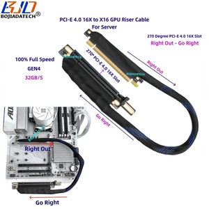 كابل تمديد بطاقة الرسومات PCI-E 4.0 16X إلى X16 بزاوية عكسية 270 درجة، كابل رايزر <span class=keywords><strong>GPU</strong></span> من الجيل الرابع بطول 40 سم و50 سم و60 سم و80 سم و100 سم لخوادم الذكاء الاصطناعي - Product Image 1