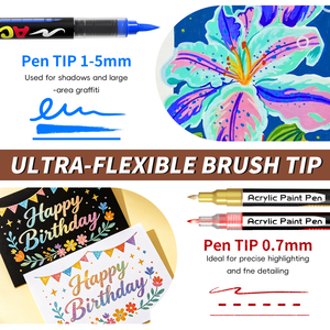 Set di <span class=keywords><strong>Pennarelli</strong></span> Acrilici Flysea 504 Colori con Punta Morbida, Include 432 Colori Acrilici e 72 Colori Metallici e Glitterati - Product Image 4