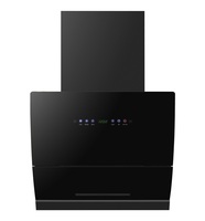 Hotte murale intelligente pour cheminée, avec panneau de commande en verre relevable, commande vocale IA, moteur en cuivre, classe électrique, pour cuisine connectée