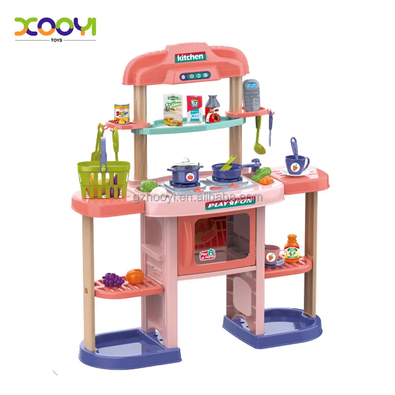 Grote Roze Meisjes Keuken Speelgoed Doen Alsof Kinderen Elektrische Moderne Keuken Keukens Speelgoedset Voor Meisjes Kinderen Met Licht Geluid