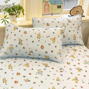 Conjunto de Cama 3 Peças King Size com Colcha Acolchoada de Gaze Dupla Camada Lavável Classe A e Estampa de Desenho Animado - Product Image 6