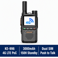 KENEARD KE-996 4G LTE PoC Walkie Talkie Dual SIM Push Talk 3000mAh 150 Jam Siaga 300 Grup Pengguna Radio Saluran Cuaca >50km