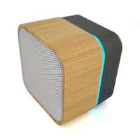 Haut-parleur sans fil en bambou écologique avec logo personnalisé 2027 Design, 3W, RGB, mini, portable, Bluetooth, avec logo