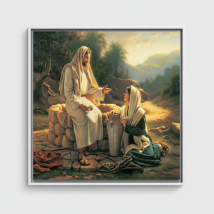 Modern Jesus Christ Canvas Art: Elegant Christian Home Decor Print,WHITE <b>FRAMED</b> CANVAS - Product Image 2