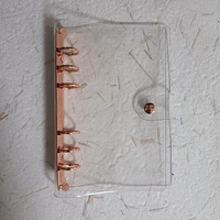Vente en gros Anneau en or de stockage de trésorerie Fermeture à bouton-pression Transparent A5 A6 Budget Couverture en plastique Reliure à feuilles mobiles Reliure en PVC transparent