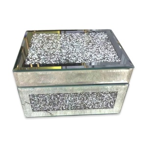 Belleworks Crushed Diamond Designed Crystal Luxury Mirror Crystal Jewelry Box Ring Jewelry Box Designed Jewelry Box