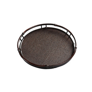 Bandeja de té tejida a mano de bambú, tapete redondo de ratán para juego de té Kung Fu, bandeja de almacenamiento para el hogar, uso para el té de la tarde - Product Image 5