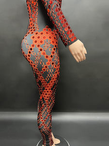 NOVANCE nueva ropa de mujer de talla grande <span class=keywords><strong>mono</strong></span> más vendido para mujer <span class=keywords><strong>lentejuelas</strong></span> brillantes monos de una pieza <span class=keywords><strong>rojo</strong></span> para damas - Product Image 5