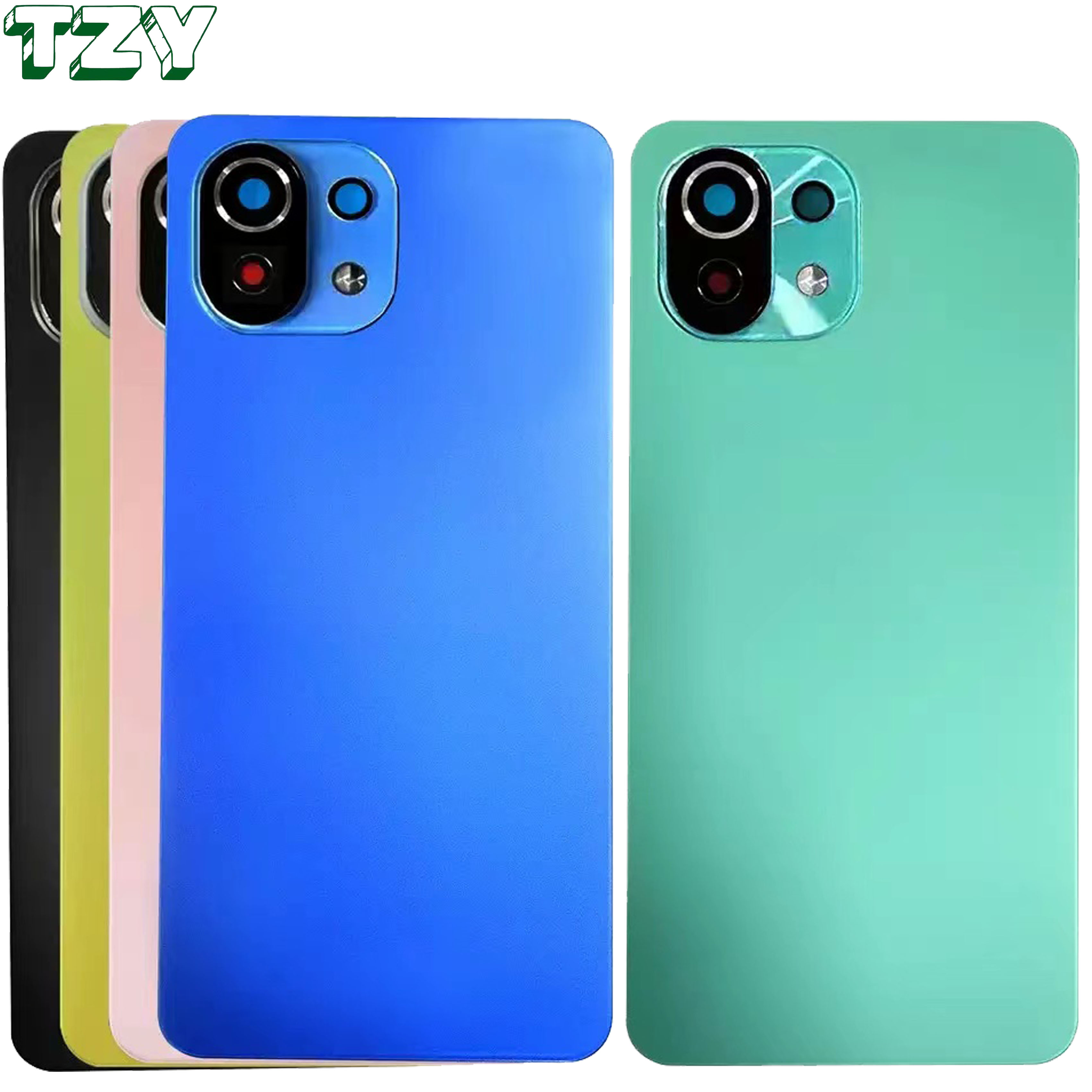 Задняя крышка батарейного отсека для телефона Xiaomi Mi 11 Lite, задняя крышка корпуса, Стеклянные запасные части