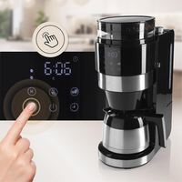 Cafetera Programable de Acero Inoxidable con Molinillo Integrado, Jarra Térmica, Temporizador Digital y Ajustes de Goteo