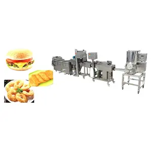 Máquinas para fazer hamburgers recheados com linha de produção de coque de carne hamburger