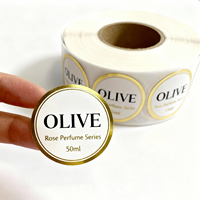 Autocollants en papier avec logo en feuille d'or transparent, adhésif, étanche et privé, étiquette d'impression personnalisée estampage à chaud, autocollant en feuille d'or transparente