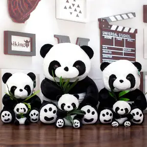 Großhandel teddybär puppe plüsch spielzeug-Chinese Custom Cute Plüsch material Teddybär Panda Bär Spielzeug 12cm 16cm 20cm Kuscheltiere Puppen