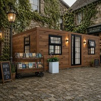 Maisonnette préfabriquée de luxe avec finition bois, structure en acier, bureau modulaire à vendre