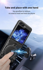 Pour Samsung Z Flip 5 étui rigide de protection 360 étuis de téléphone anti-<span class=keywords><strong>choc</strong></span> flexibles avec protection d'objectif pour Z Flip 5 - Product Image 3