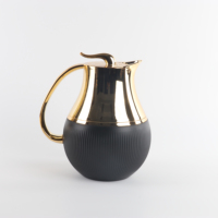 Cafetera árabe de 1L con cabezal dorado, termo de plástico, para té y café, gran oferta