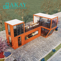Casa contenedora móvil de dos pisos, restaurante de comida rápida, cafetería, tienda, casas contenedoras, casas modulares prefabricadas en venta