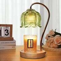 Lampe à bougie au design floral avec minuterie et variateur d'intensité, chauffe-bougie pour la décoration de la chambre à coucher et de la maison