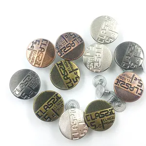 Gute Qualität Benutzer definiertes Logo Push Design Button 17Mm Classic Button Metallic Antike Messing knöpfe