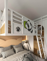 Lit de style loft pour petit appartement, lit surélevé gain de place, lit supérieur suspendu pour duplex