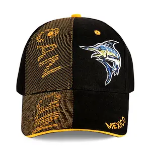 Sunshine customized high frequency logo Mexican Dolphin Embroidered Hat embroidery curved brim baseball hat
